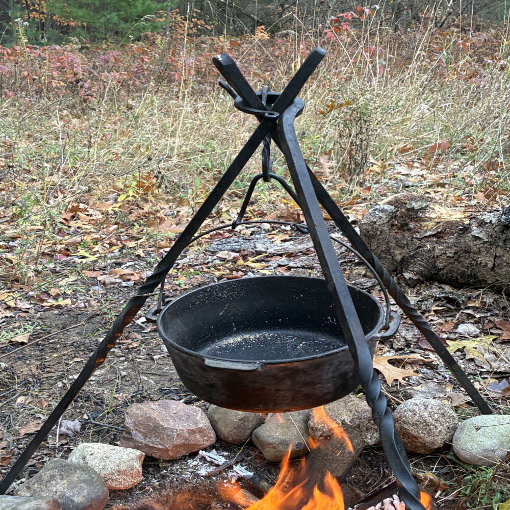 Countryman’s Camping Tripod – Hand Forged Campfire Cooking Tripod & Bushcraft Cook Stand