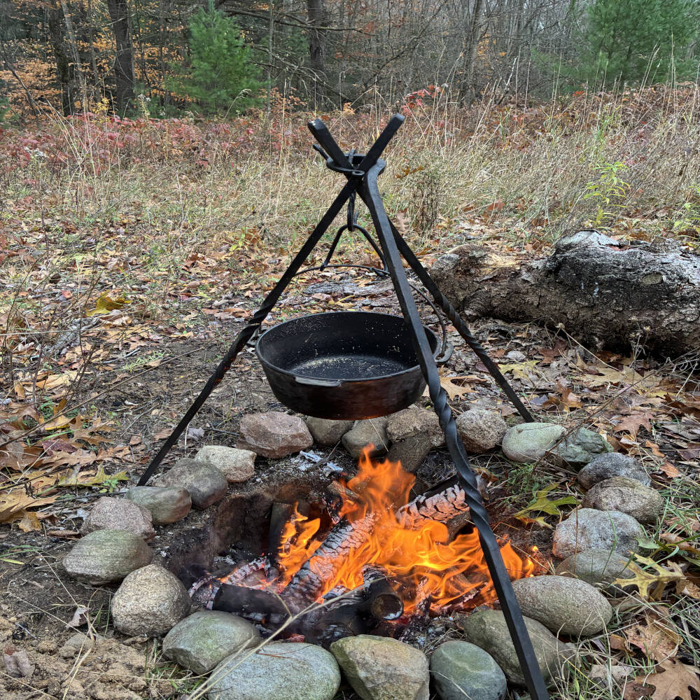 Countryman’s Camping Tripod – Hand Forged Campfire Cooking Tripod & Bushcraft Cook Stand