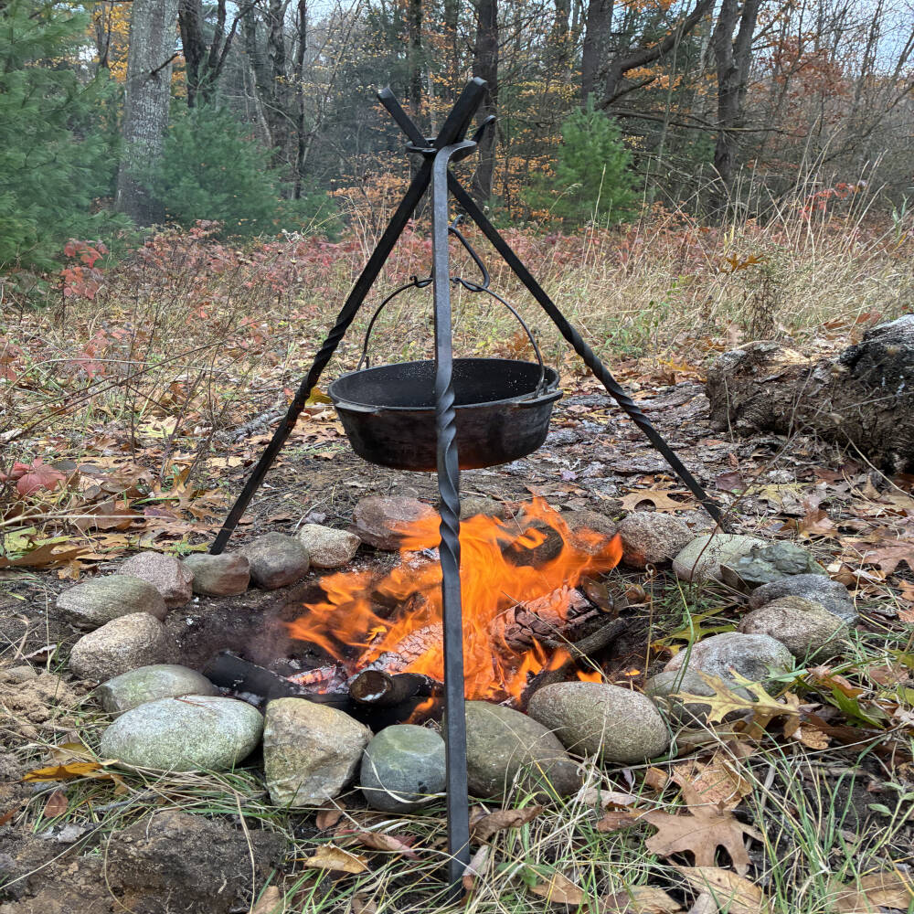 Countryman’s Camping Tripod – Hand Forged Campfire Cooking Tripod & Bushcraft Cook Stand