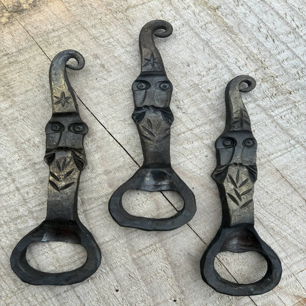Hand-Forged Wizard & Gnome Bottle Opener – Blacksmith-Made Keychain Opener | DeWall’s Forge